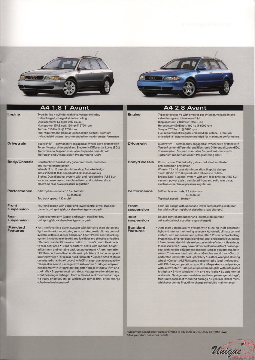 1999 Audi Brochure Page 3
